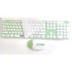 Tastatura si Mouse Wireless,Butoane Albe,Fara fir,verde,43,5cm